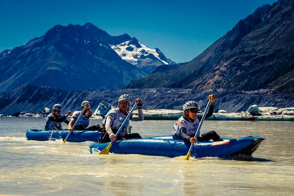 Teams paddling on the Blue Lakes 2013 GODZone.